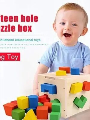Soledad_Home Wooden Hole Shape Intelligence Box Big Shape ,Wood Puzzle Geometric Shape Blocks